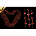 Blank Red Heart Mardi Gras Bead Necklace (Non Flashing)
